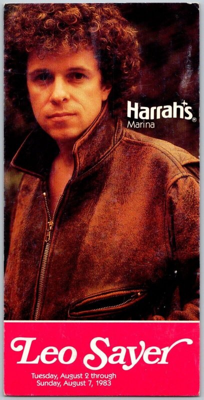 Atlantic City New Jersey 1983 Publicity Ad Postcard Leo Sayer Pop Rock Harrah's