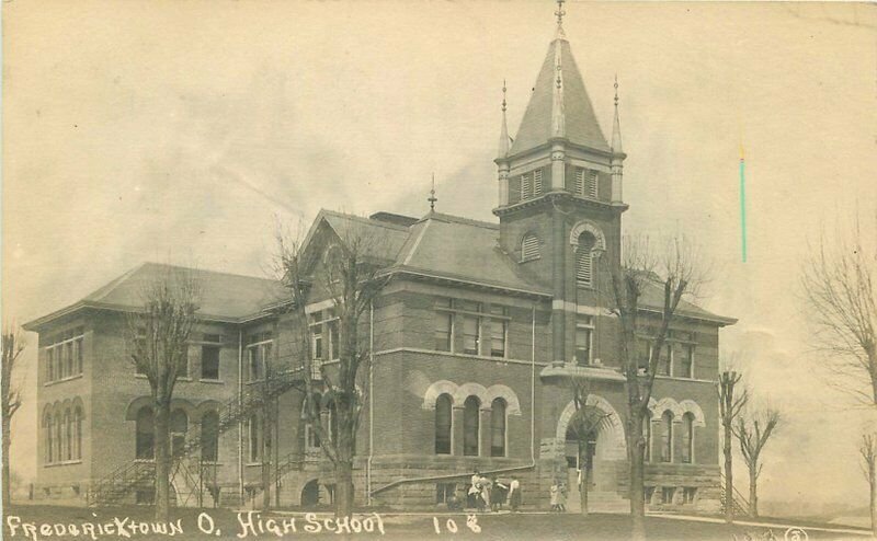 Fredericktown Ohio High School #108 1911 RPPC Photo Postcard 9453