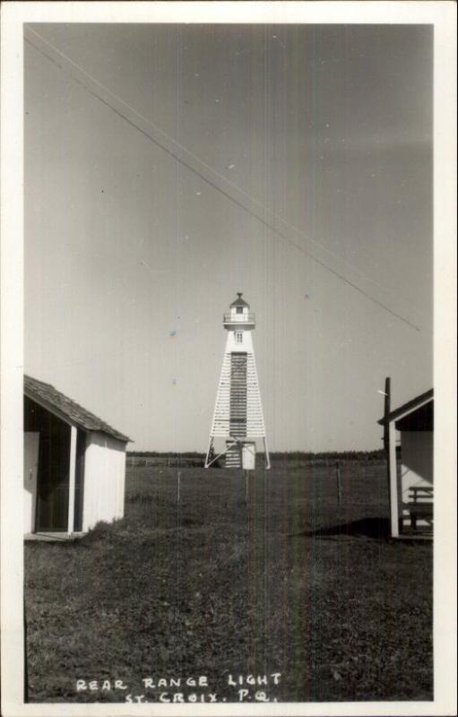 St. Croix Quebec Rear Range Lighthouse Real Photo Postcard