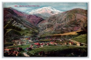 Birds Eye View Manitou Colorado CO and Pike's Peak UNP DB Postcard W22