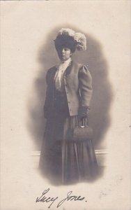 Beautiful Lady With Large Hat Lucy Jones Real Photo