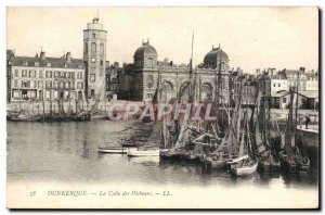 Old Postcard Dunkirk Calle des Pecheurs Boats