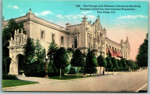 Foreign & Domestic Industry Bldg Panama California Expo San Diego Postcard J10