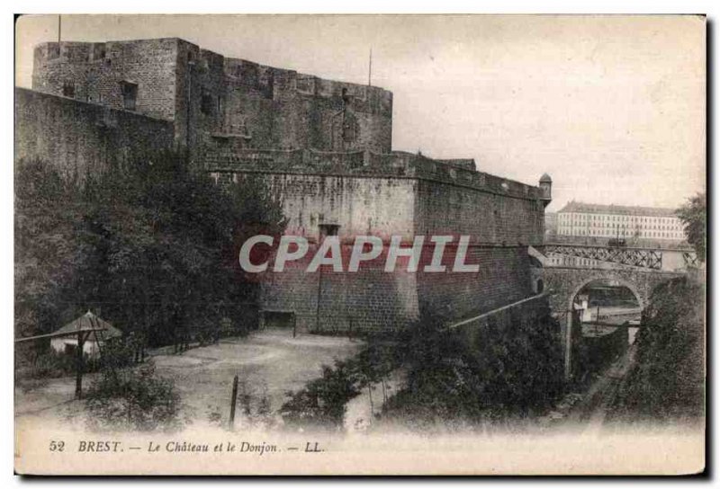 Brest - Le Chateau and Dungeon - Old Postcard