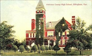 Atchison County High School Effingham Kansas Vintage Postcard Standard View Card