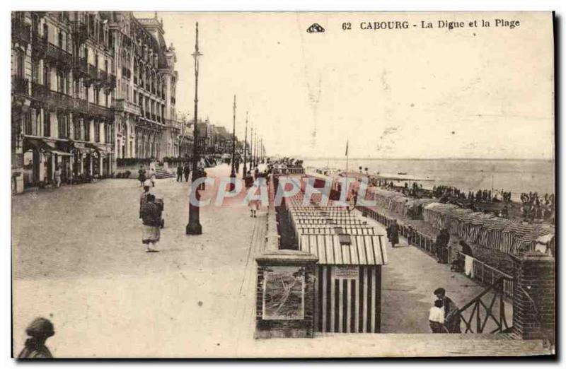 Old Postcard Cabourg The promenade and the beach