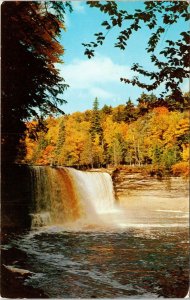 Upper Tahquamenon Falls Michigan Upper Peninsual MI Postcard VTG LL Cook UNP  