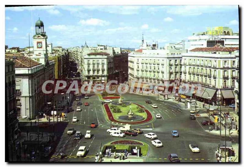 Postcard Modern Madrid Puerta de Sol Sun Gate Gate of the Sun