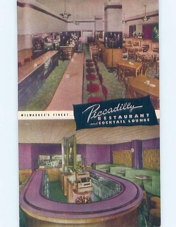 Unused 1940's PICCADILLY RESTAURANT Milwaukee Wisconsin WI B9007