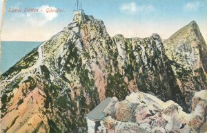 Gibraltar signal station old postcard