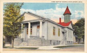 B22/ Middleport Ohio Postcard c1910 First Baptist Church Building