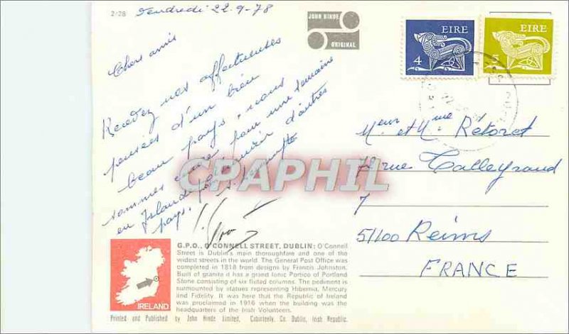 Postcard Modern ireland Dublin General Post Office o connell street