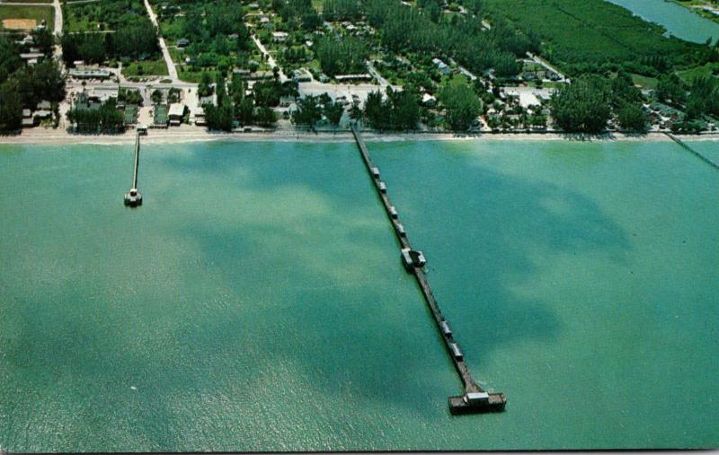 Florida Indian Rocks Beach Aerial VIew Fishing Pier and Shopping Center