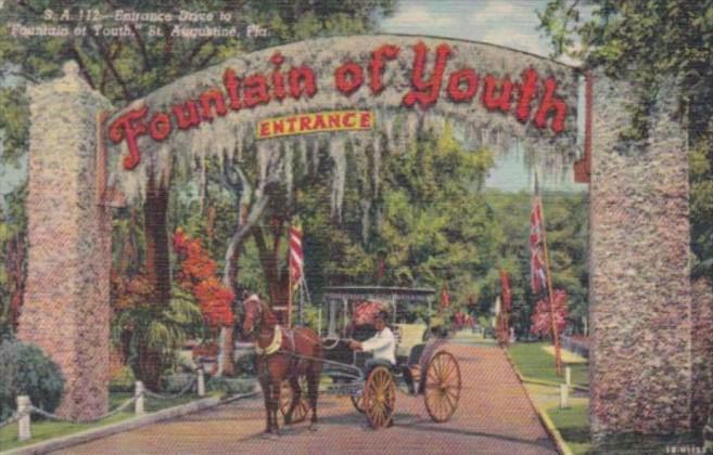 Florida St Augustine Entrance To The Fountain Of Youth Curteich