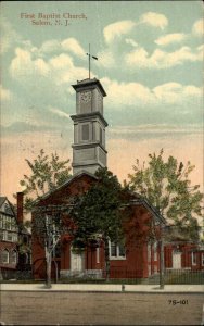 Salem New Jersey NJ First Baptist Church c1910 Vintage Postcard