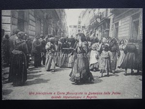 Vesuvius Eruzione Del Vesuvio Palms Sunday Procession c1906 Rare Postcard-