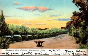 Minnesoya Minneapolis Boulevard Along Lake Calhoun 1907