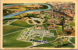 Aerial View of Maxwell Field, AL c1940 Vintage Postcard Y52