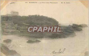 Old Postcard Biarritz Port des Pecheurs (1900 card)