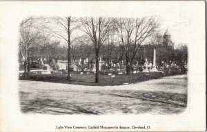 Lake View Cemetery, Garfield Monument Cleveland OH UDB Postcard B32