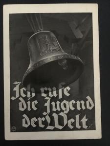 Mint 1936 Berlin Germany Olympics Bell Real Picture Postcard RPPC World Youth