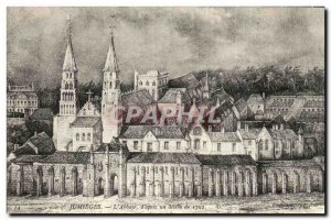 Jumieges Old Postcard L & # & # 39apres 39abbaye of a drawing from 1702
