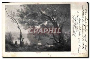 Postcard Old Corot Landscape