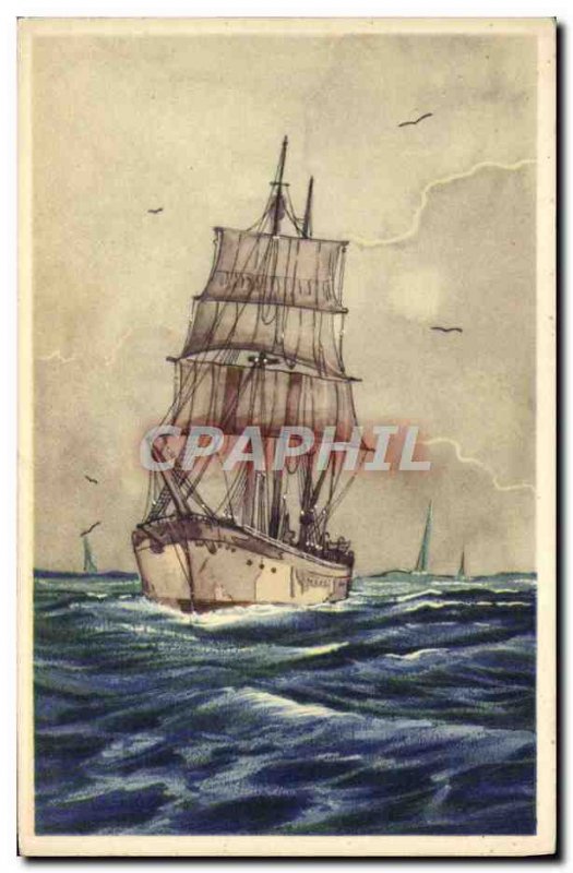Postcard Old Boat Sailboat