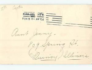 Pre-1907 valentine signed CURTIS - BOY DELIVERS MAIL TO USPS MAILBOX HL1378