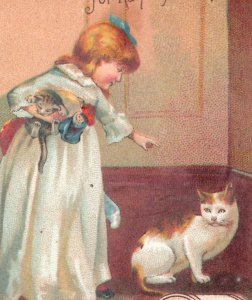 1880s J&P Coats Spool Thread Cute Animals & Children Set Of 4 F194