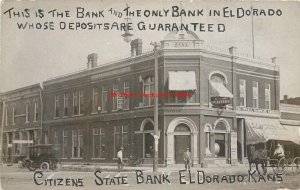 KS, El Dorado, Kansas, RPPC, Citizens State Bank Building, 1909 PM, Photo
