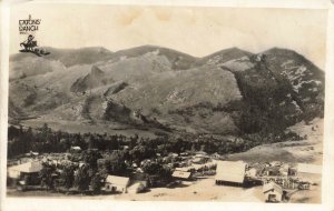 Wolf WY in Sheridan County Aerial View Houses Real Photo Postcard