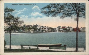 Charleston South Carolina SC Colonial Lake Vintage Postcard