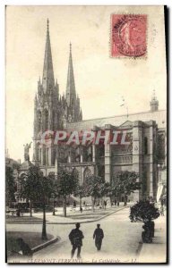 Old Postcard Clermont Ferrand cathedral