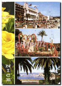 Postcard Modern Nice La Promenade des Anglais Battle of flowers The Port of E...