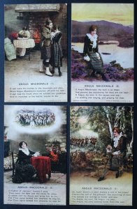 WW1 ANGUS MACDONALD Bamforth Song Cards c1910 set of 4 No 4806 1/2/3/4 