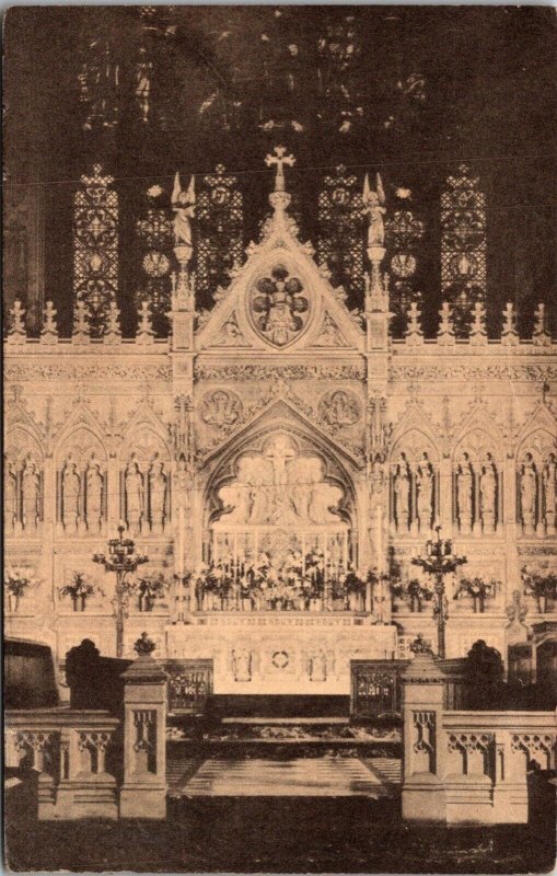 Vintage Postcard TRINITY CHURCH New York City HIGH ALTAR KC8
