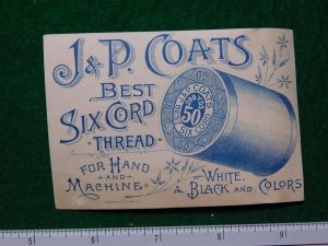 1870s-80s J & P Coates Six Cord Toddler with Rabbit Victorian Trade Card F29