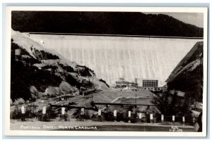 c1940's View Of Fontana Dam North Carolina NC Vintage RPPC Photo Postcard