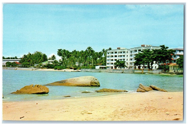 c1960's A Grand View of Tanjong Bungah Penang Malaysia Unposted Vintage Postcard