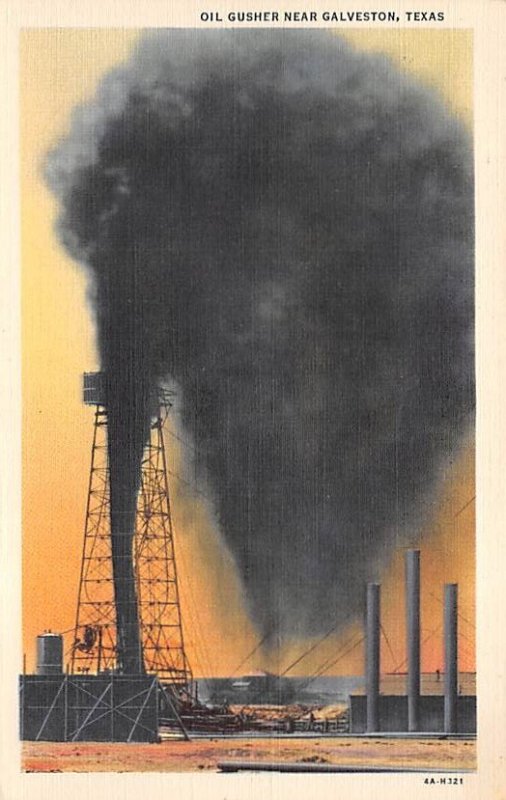 Oil Gusher - Galveston, Texas TX
