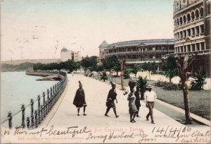 The Bay Esplanade Durban South Africa c1906 One Penny Stamp Postcard E79