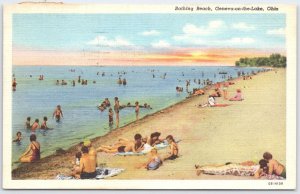 Vintage 1944 Geneva-on-the-Lake Ohio Bathing Beach Postcard