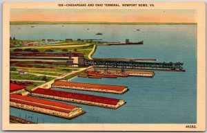 Chesapeake and Ohio Terminal Newport News Virginia VA Postcard