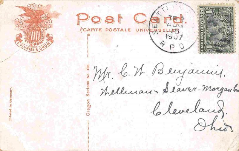 Washington Street Streetcar Portland Oregon 1907 postcard 
