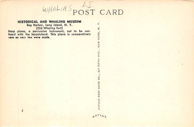 Historical and Whaling Museum Sag Harbor Long Island, New York USA View Postc...