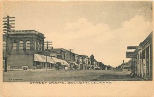 Postcard Kansas Belleville Street Scene Dawson 23-11393