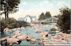 Postcard NH  White Mountains - Old Toll Houses and Bridge Mt. Washington base