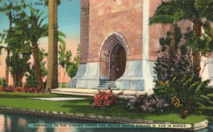 Vintage Postcard Entrance Singing Tower & Mound Edward W. Bok Is Buried Florida