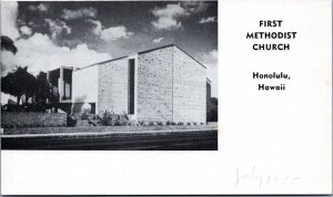 Postcard Hawaii Honolulu - First Methodist Church